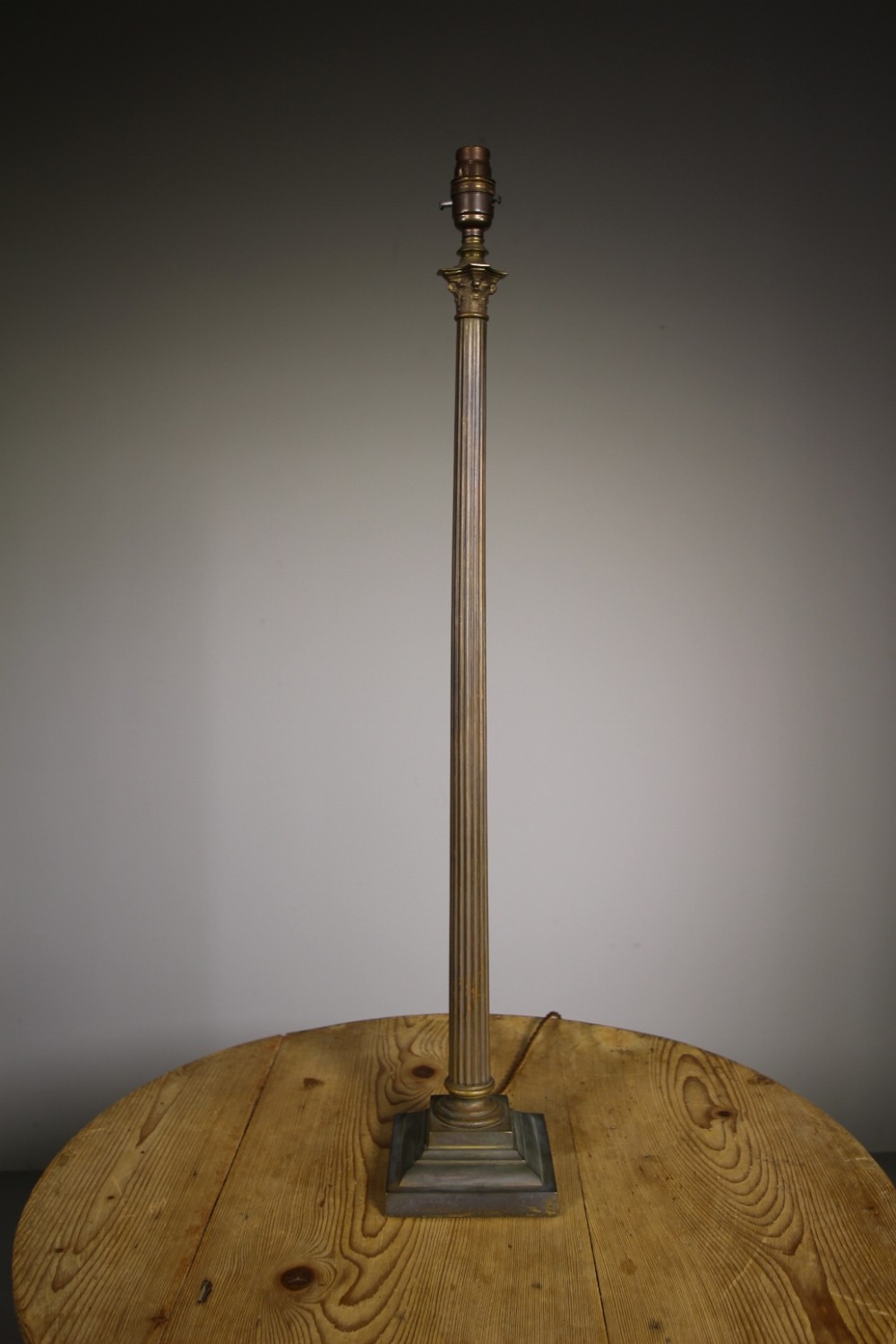 Tall Edwardian Antique Column Table Lamp – Rewired