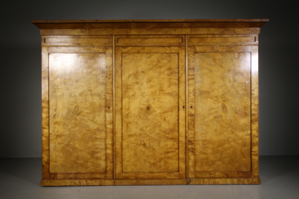 Handsome William IV Antique Birch Wood Press Cupboard
