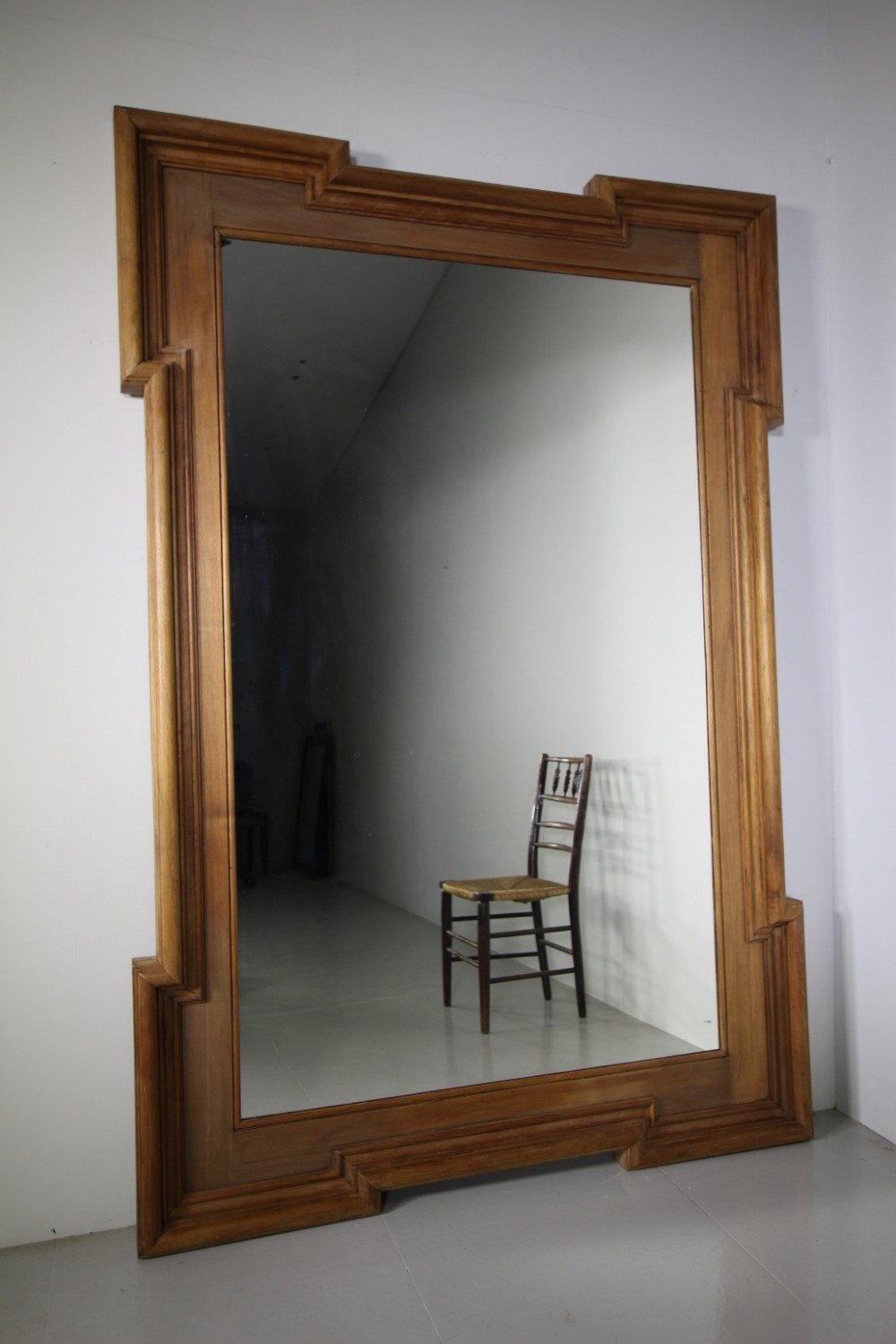 Huge English 19th Century Antique Walnut Mirror
