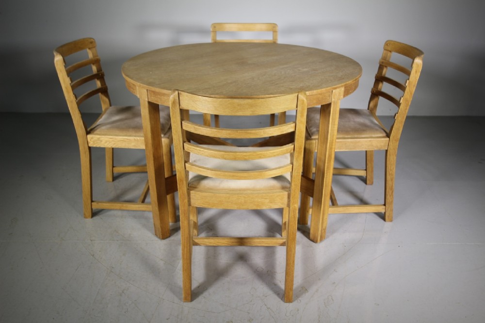 Heals of London 1920’s Oak Dining Table & Chairs Set