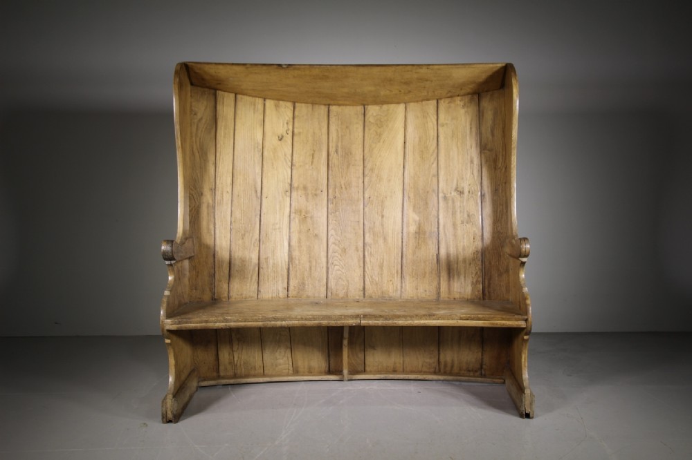 English 18th Century Antique Elm Settle Seat