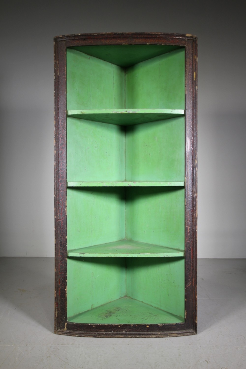 
English 18th Century Bow Front Antique Cupboard in Original Paint
