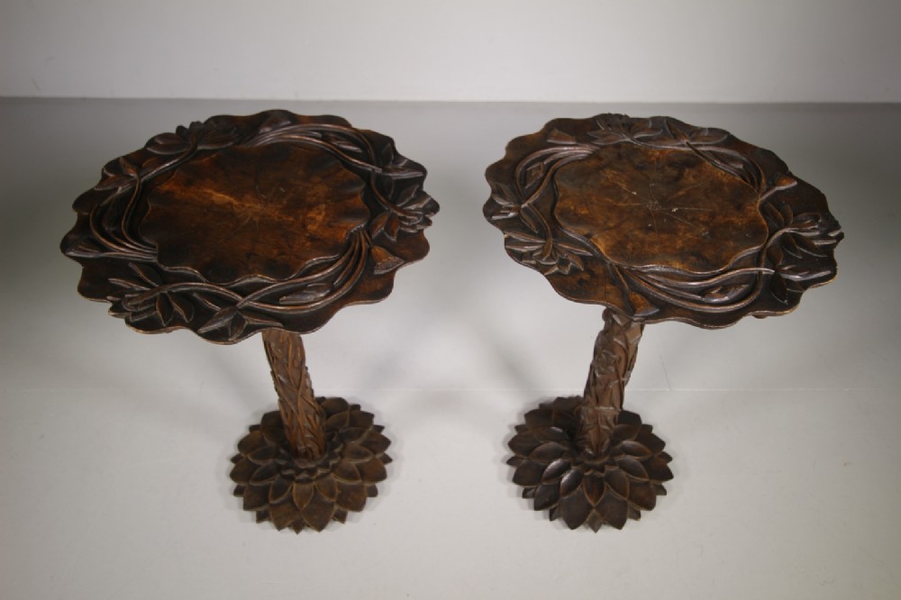 Pair of Edwardian Antique Burmese Side Tables