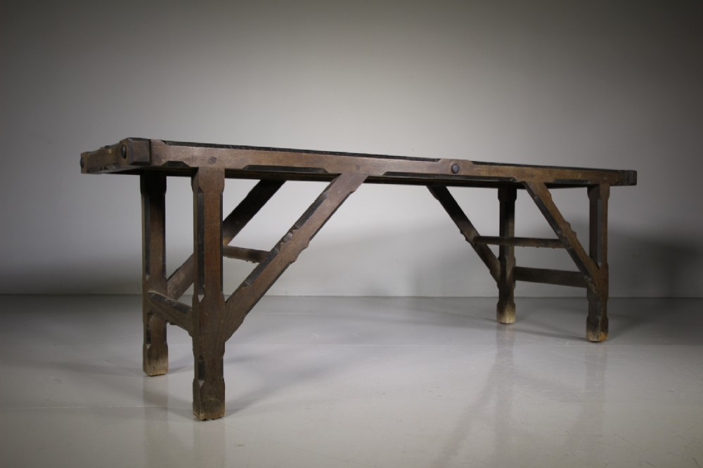 English 19th Century Antique Oak Hallway Bench 