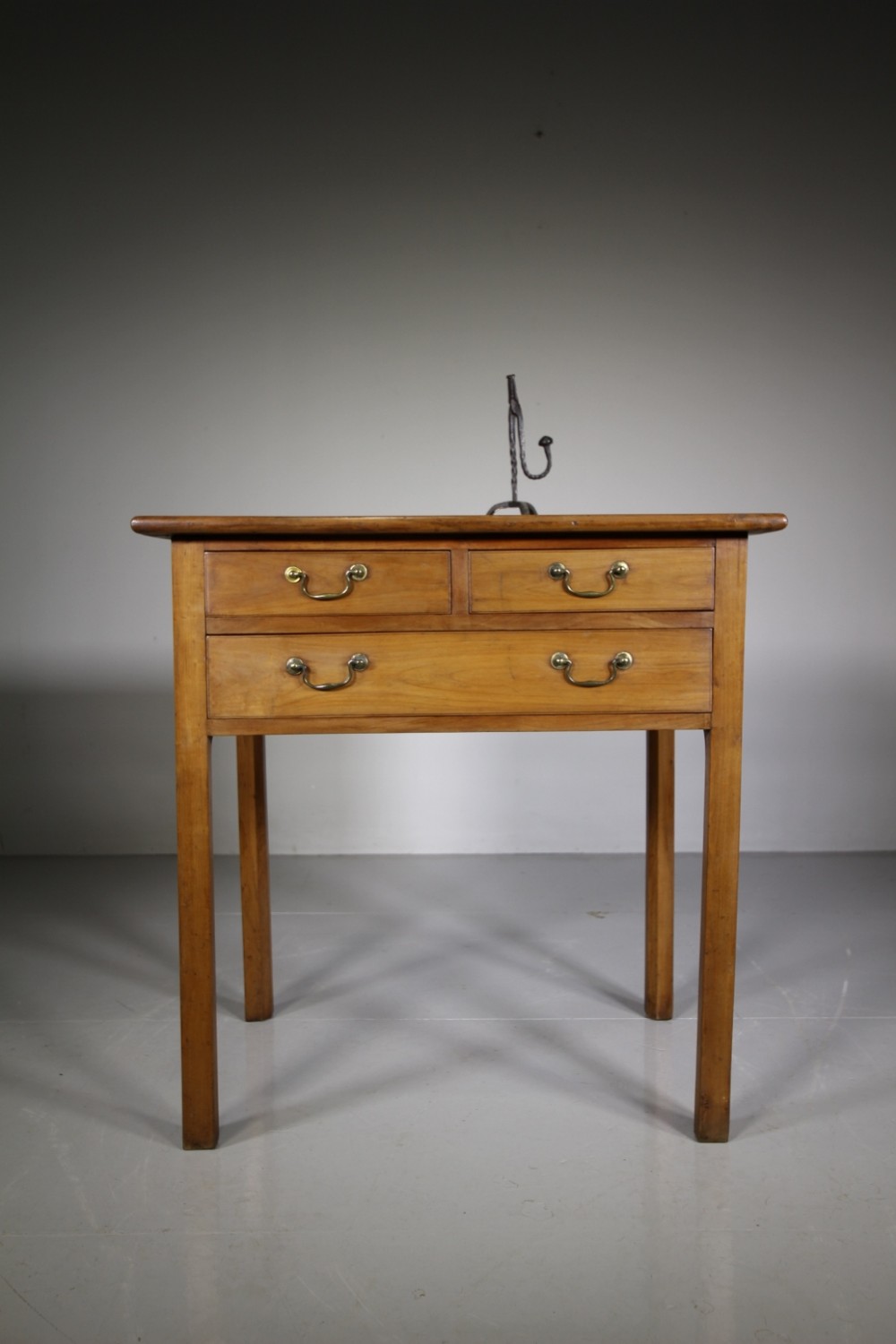 Rare English Early 19th Century Antique Cherry Wood Lowboy Table