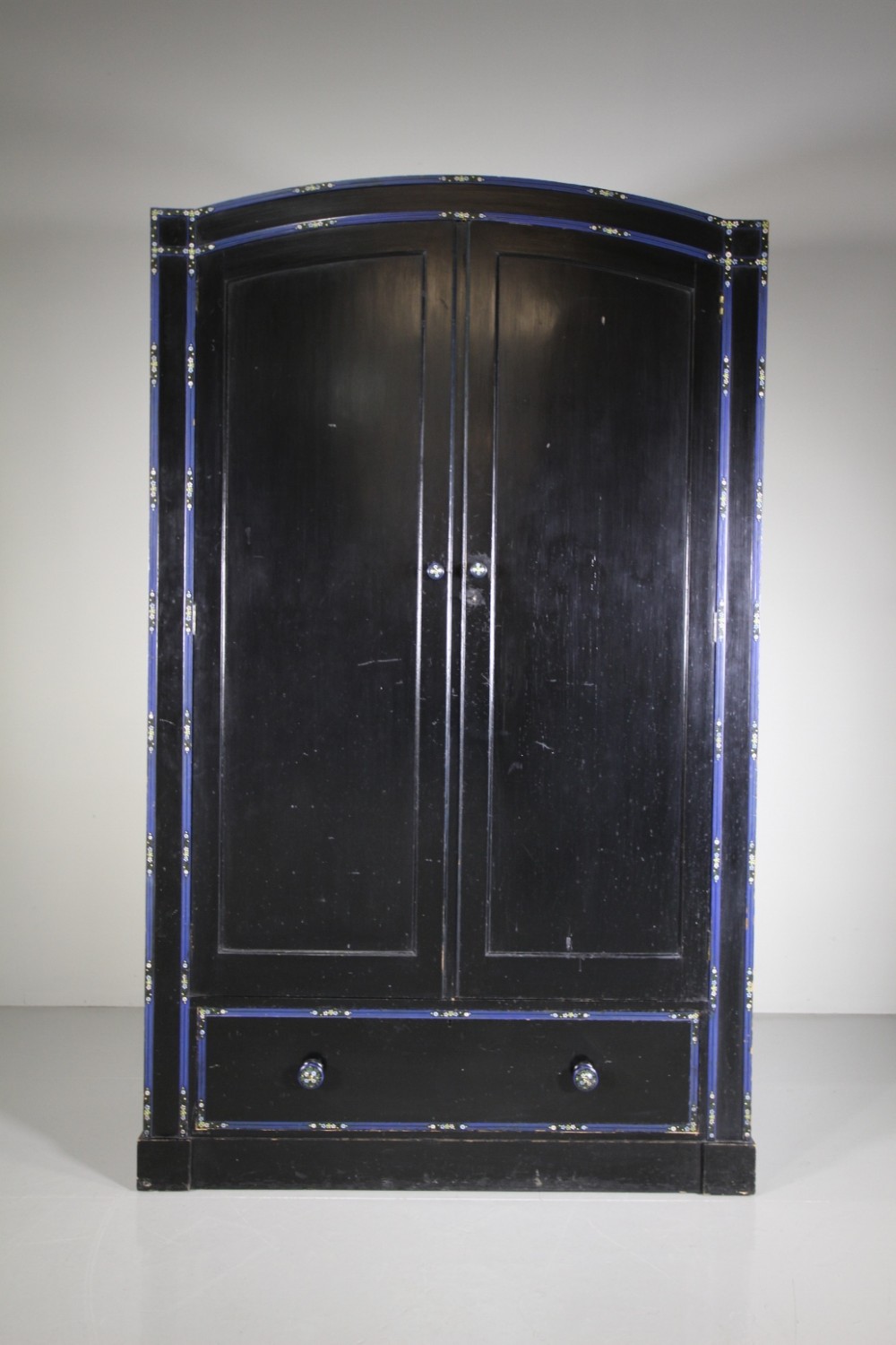 Rare Heals Antique Painted Pine Wardrobe