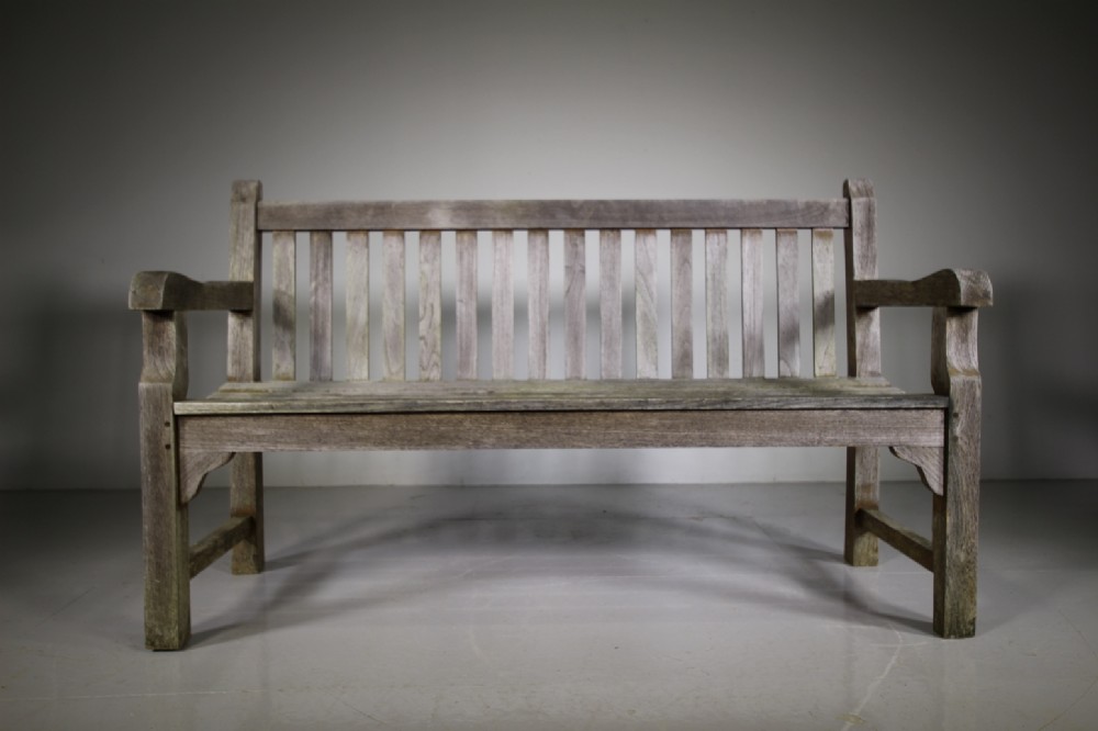 Heals of London 1930's Teak Garden Bench Seat 