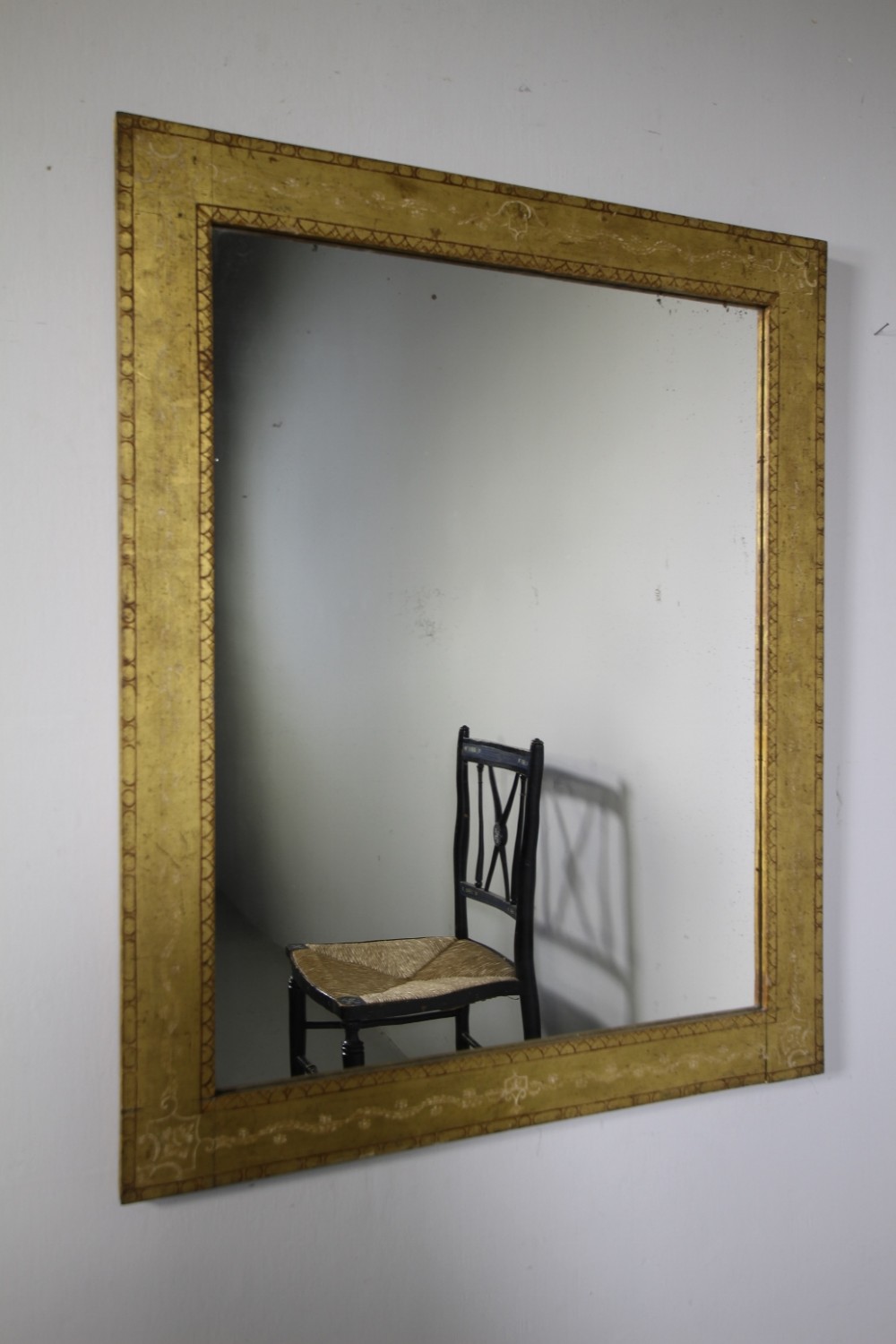 Regency Antique Original Painted Pine & Gilt Wall Mirror