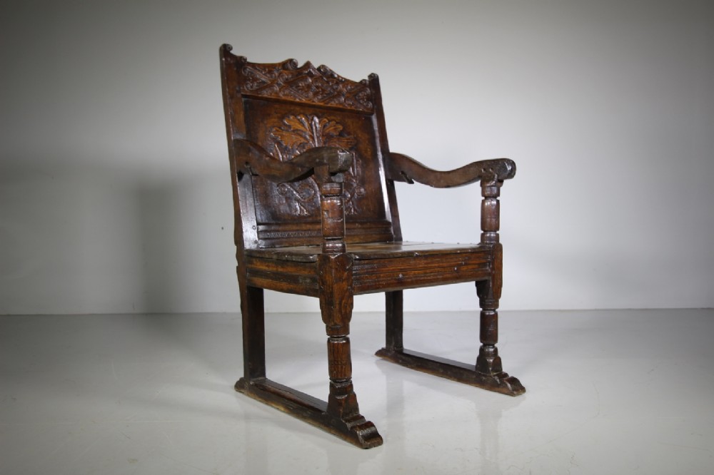 
Rare 17th Century Antique Period Oak Westmoreland Armchair
