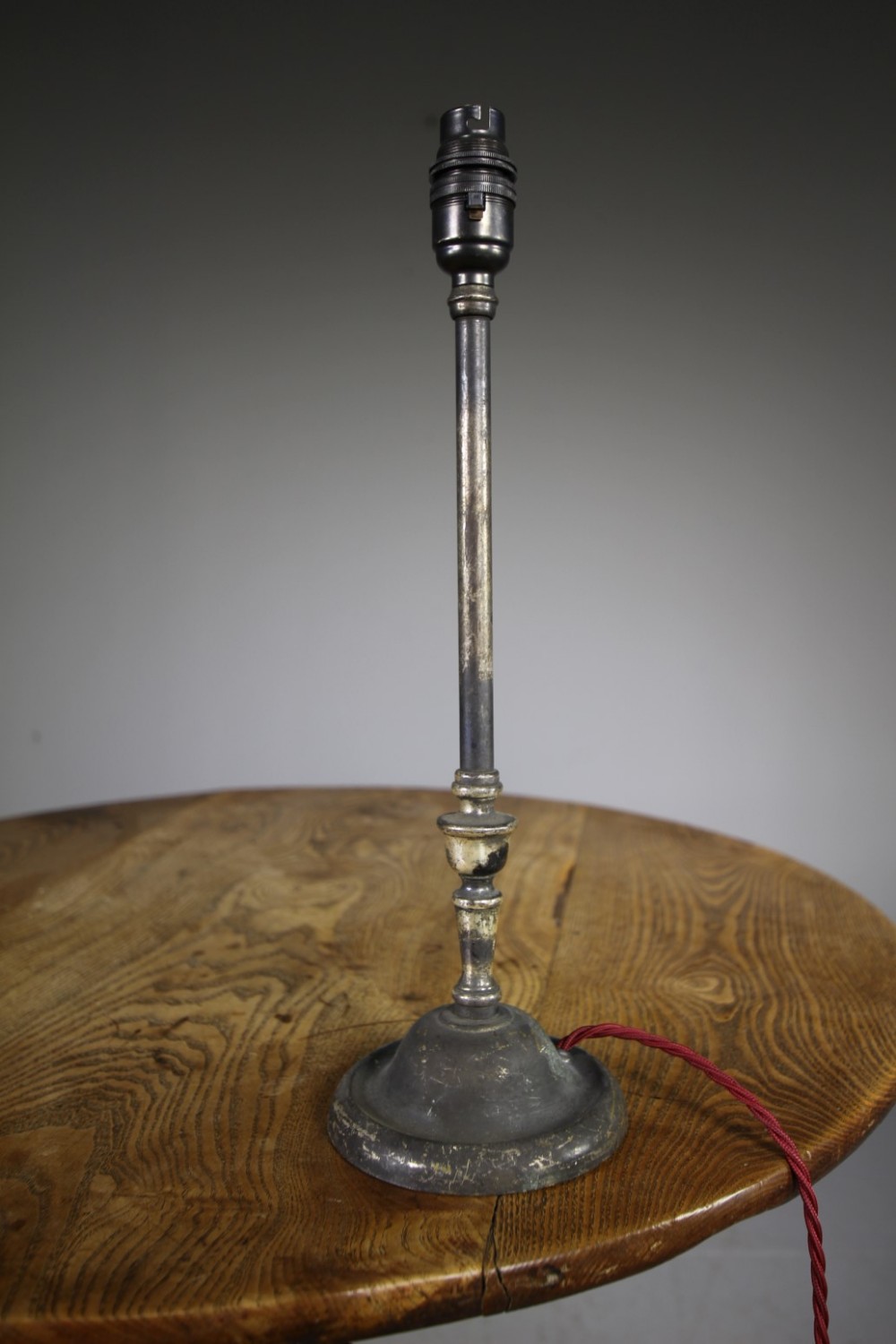 Nickel Plated English 19th Century Antique Table Lamp 