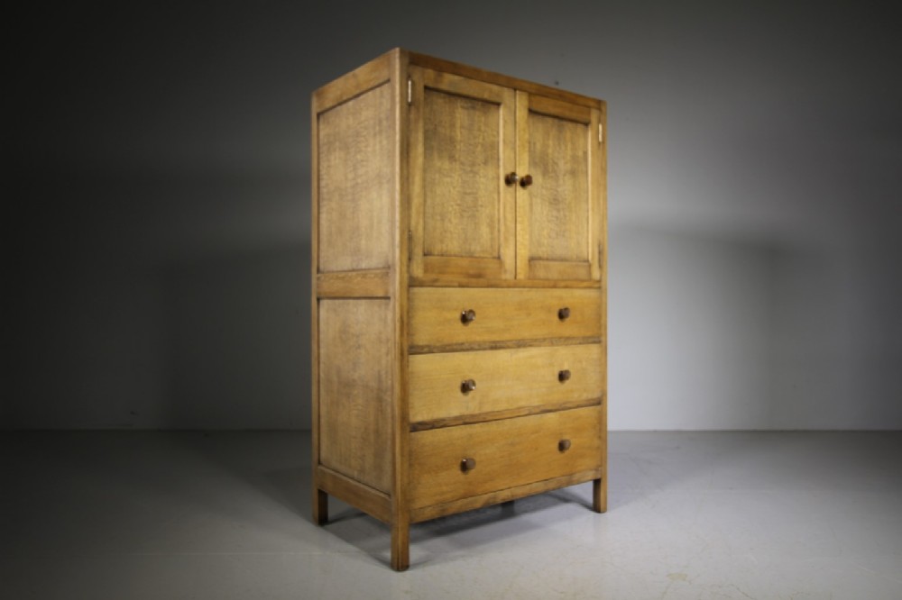 Heals of London 1930’s Oak Tallboy Cupboard
