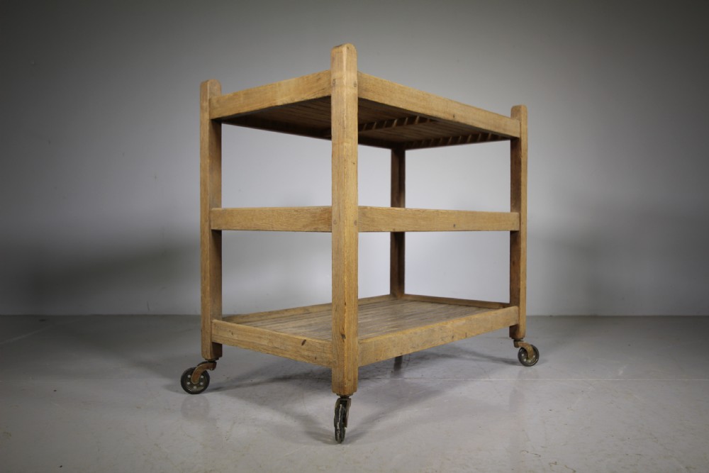 Heals Antique Teak Tiered Drinks Trolley