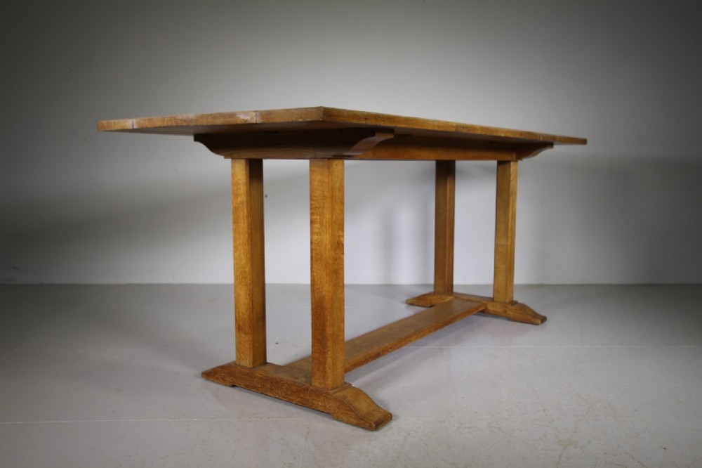 Heals Edwardian Antique Oak Refectory Dining Table – Labelled.