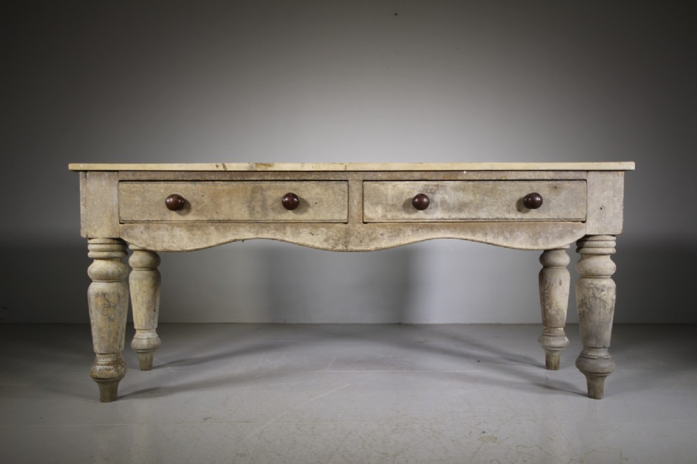 Fabulous English Antique Original Painted Pine Dresser Base
