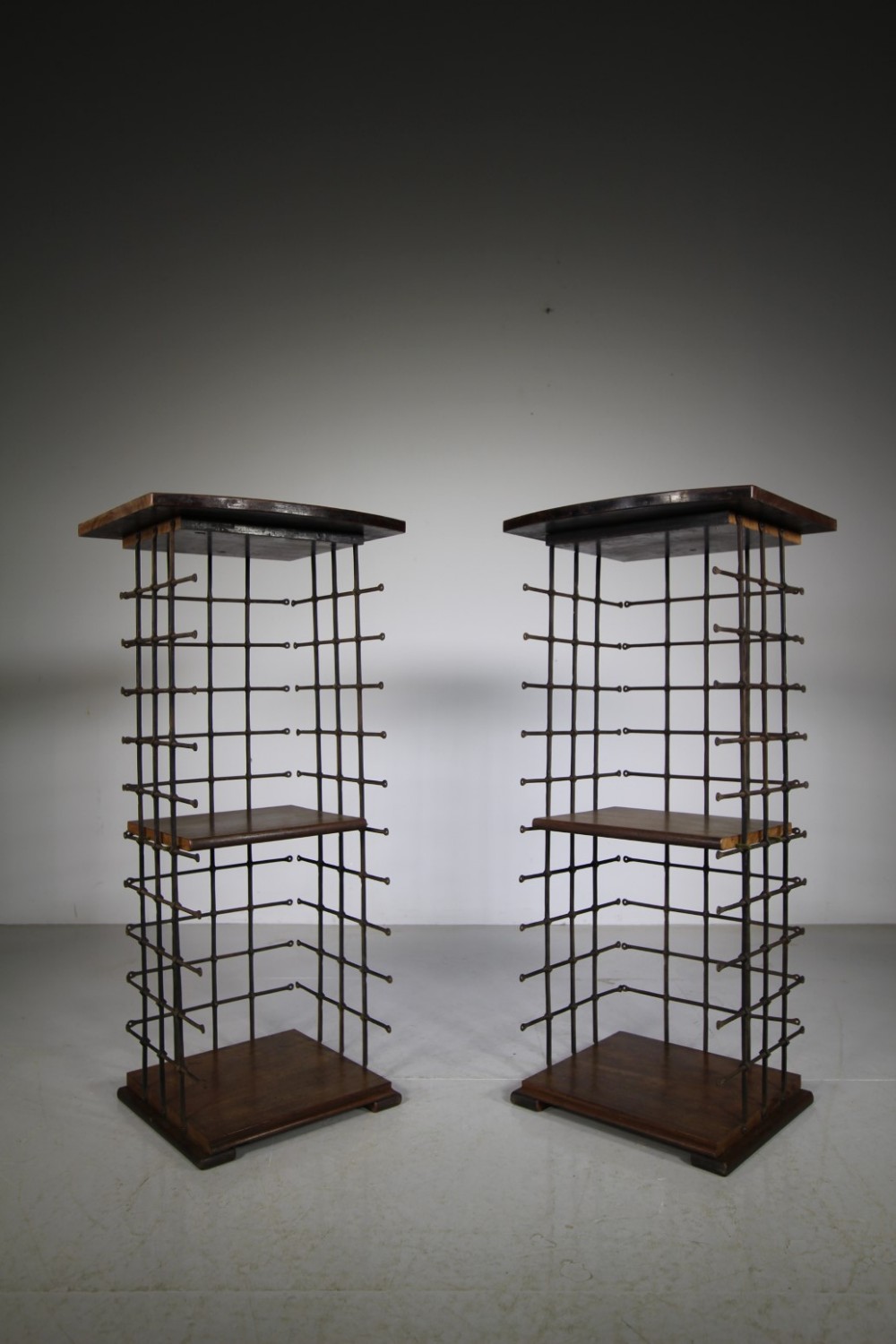 Antique York Minster Iron Grill Side Cabinets 