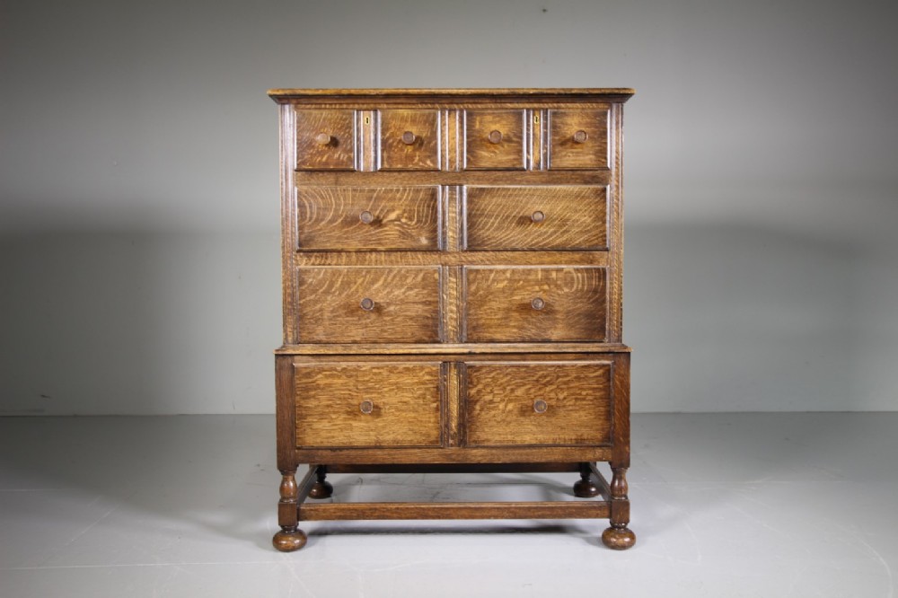 Heals of London 1920’s Oak Tallboy – Labelled