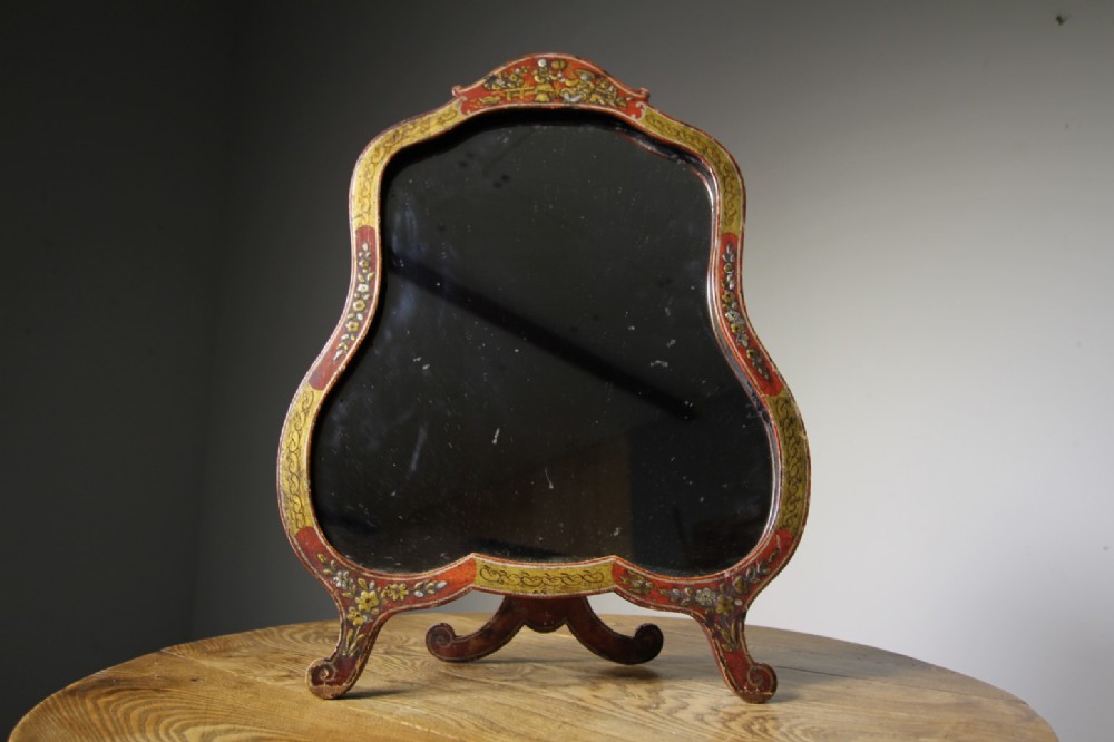 English 19th Century Antique Chinoiserie Wall Mirror