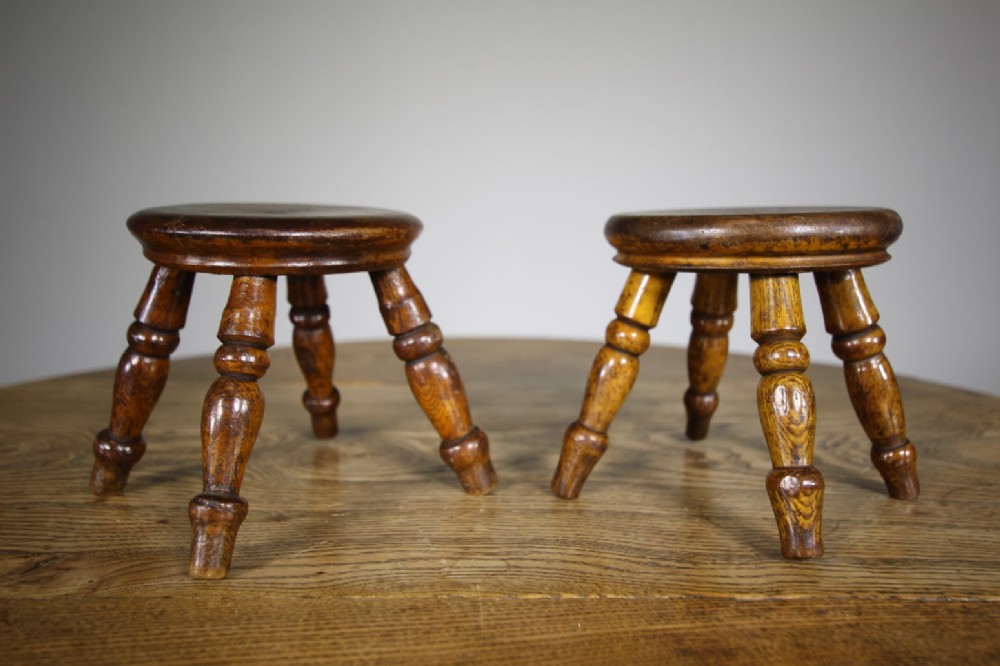 Pair of English Early 19th Century Antique Dresser Stools
