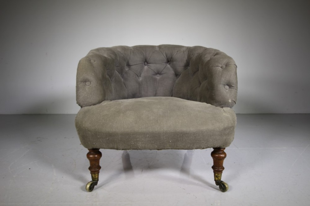 Early Howard & Sons Antique Upholstered Armchair