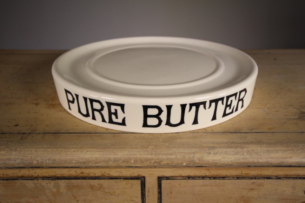 Large Antique Creamware Pure Butter Slab – Not Reproduction