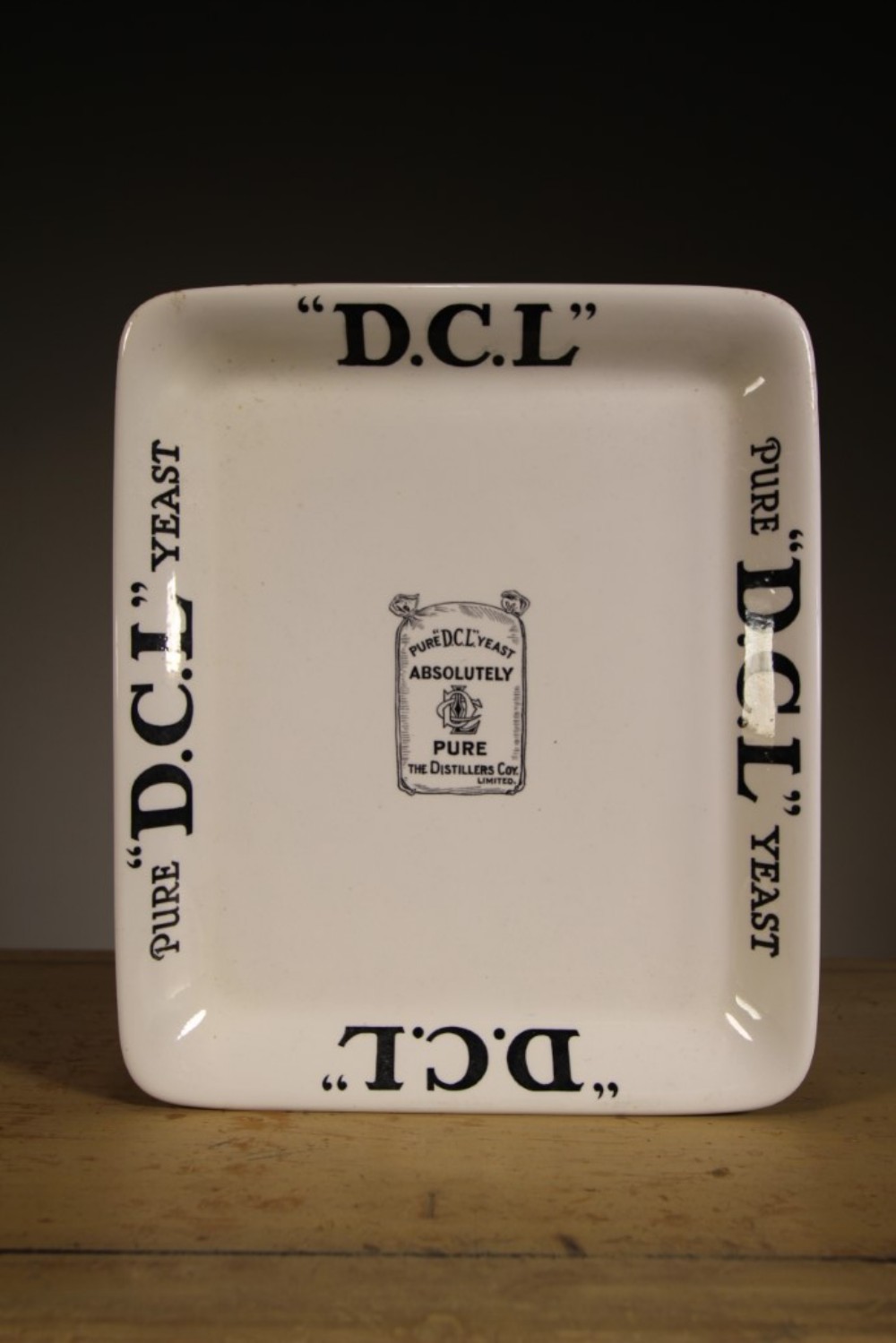 English Antique Creamware D.C.L. Pure Yeast Plate