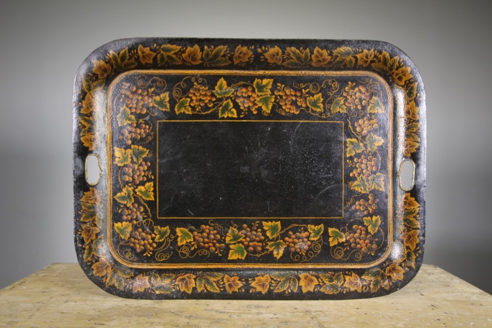 19th Century English Antique Toleware Tray
