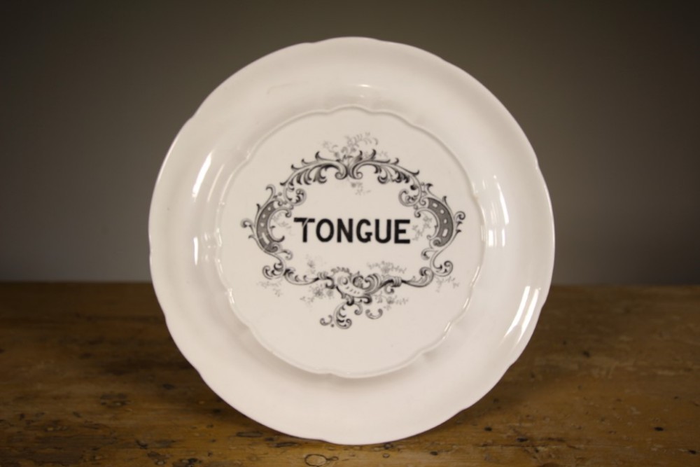 English Edwardian Antique Tongue Meat Serving Dish