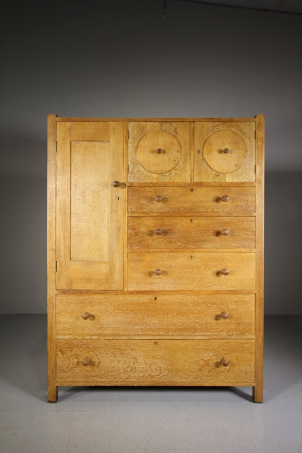 Rare Heals of London Antique Oak Owl Cabinet
