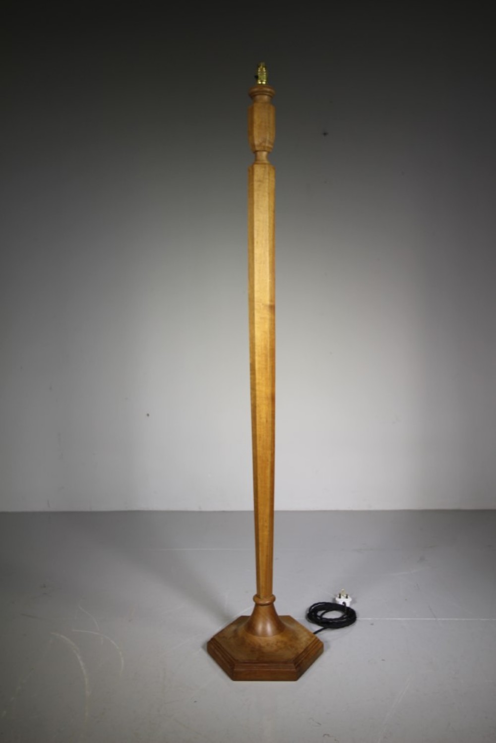 Heals Edwardian Antique Floor Lamp in Walnut – Rewired