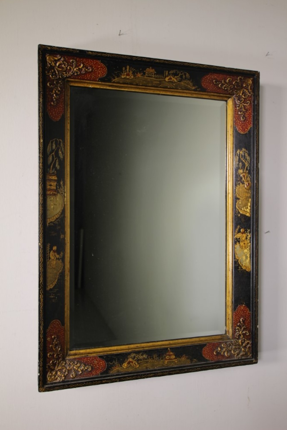 Fabulous 19th Century Chinoiserie Antique Wall Mirror