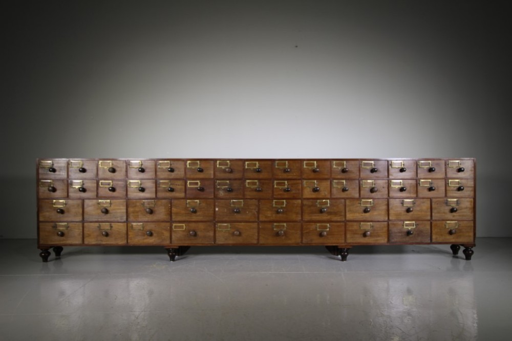 Fabulous Large Bank of English 19th Century Antique Apothecary Drawers