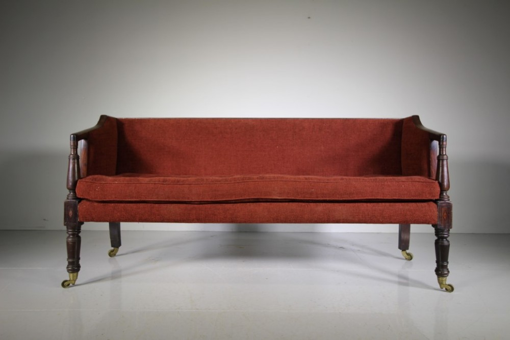 Large Late Georgian Antique Westmoreland Mahogany Sofa