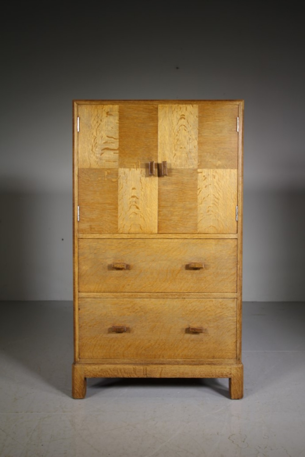 1920’s Heals of London Oak Tallboy Cupboard 