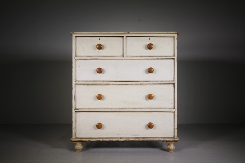Original Painted Pine 19th Century Antique Chest of Drawers