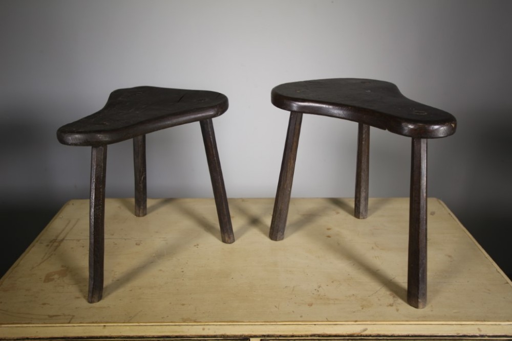 Pair of 19th Century English Antique Saddle Shaped Stools