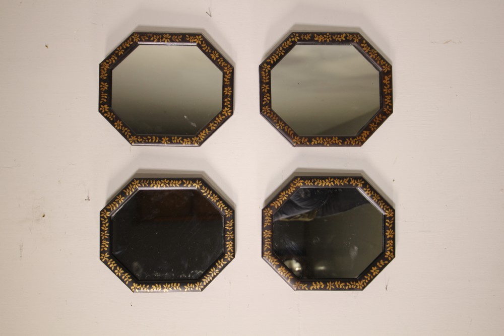 
Set of Four Antique Hand Painted Octagonal Wall Mirrors View III
