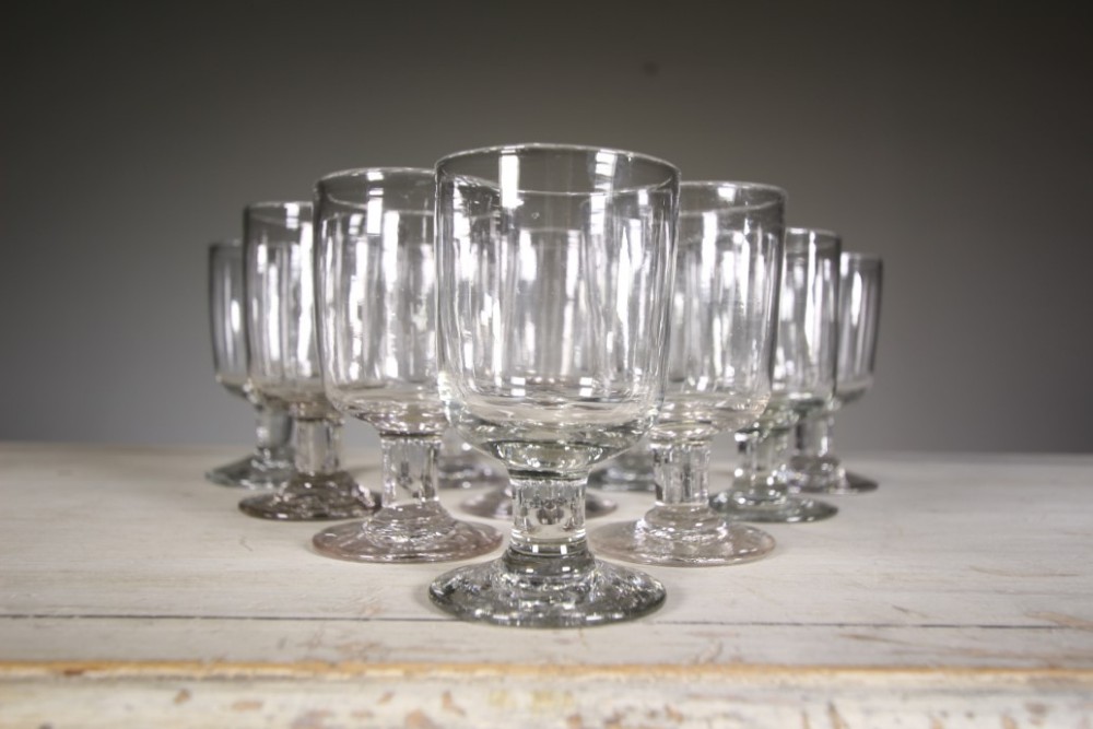 Collection Ten Antique Rummer Wine Glasses