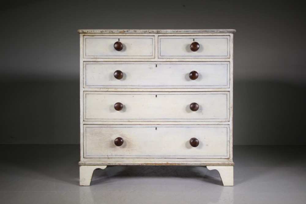 Original Painted Pine Regency Antique Chest of Drawers