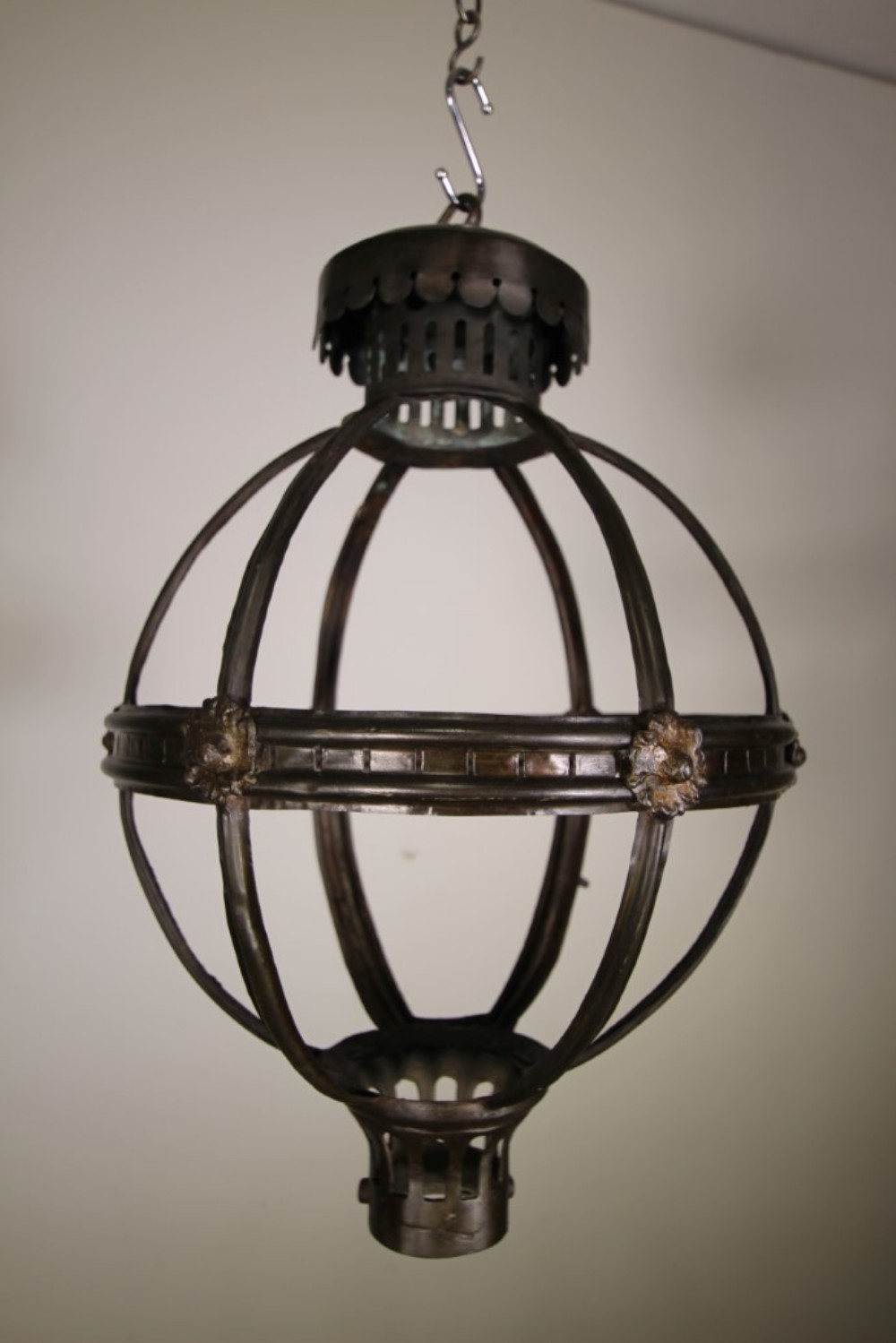 English 19th Century Antique Globe Hanging Lantern