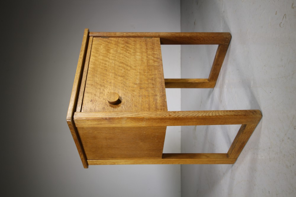 1930’s Gordon Russell Oak Bedside Cupboard – Labelled View IV