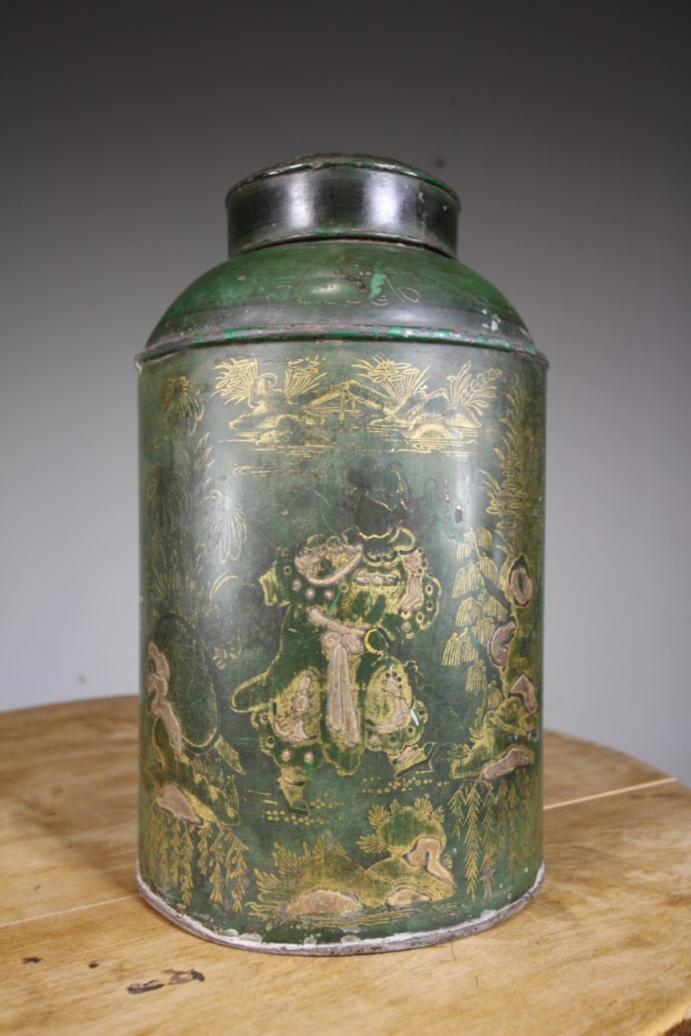 
English 19th Century Antique Toleware Tea Cannister – London Maker