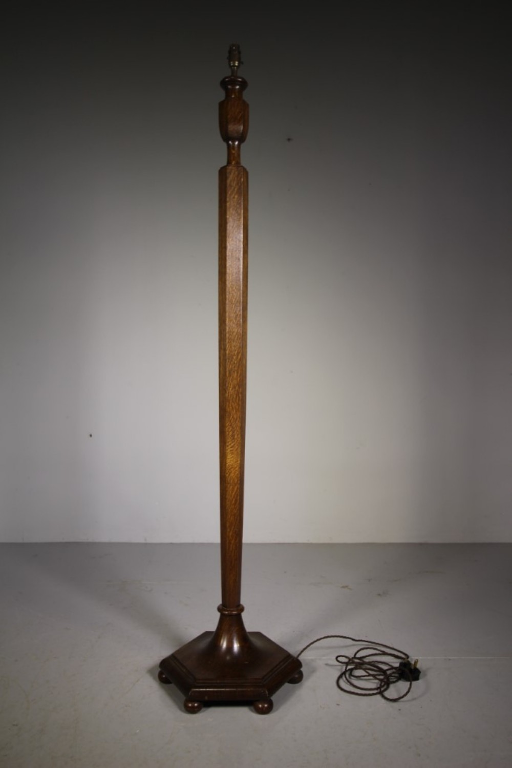 Heals Edwardian Antique Oak Floor Lamp – Re wired