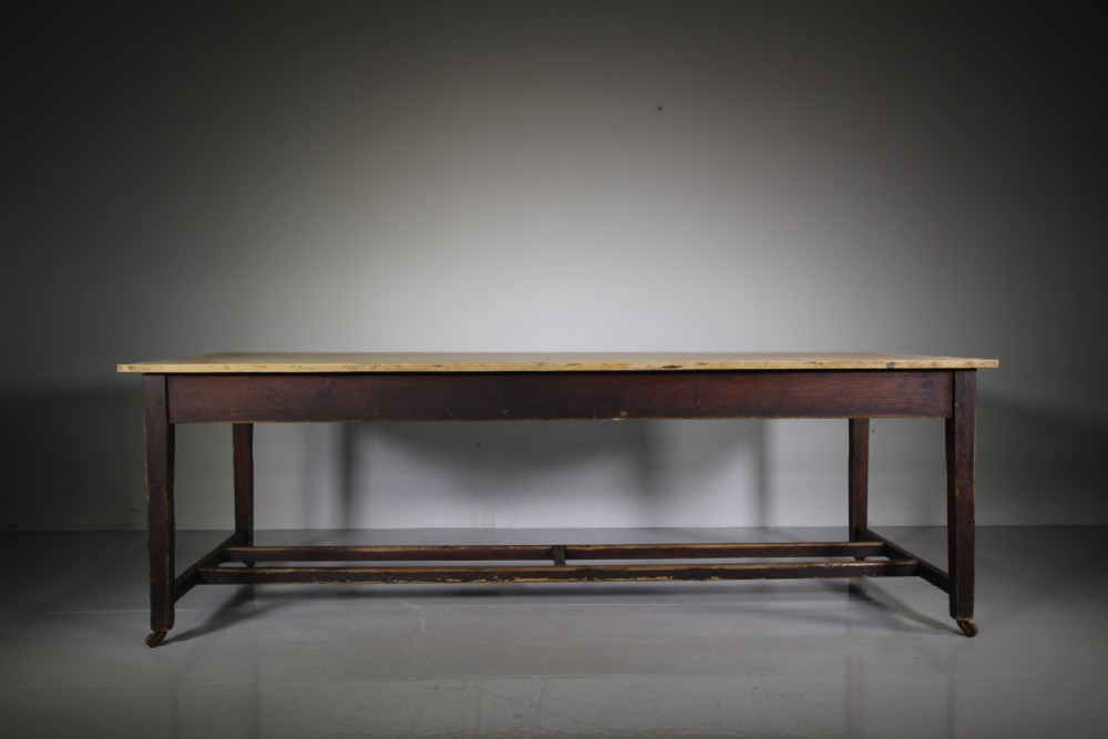 Large English 19th Century Antique Kitchen Dining Table View III