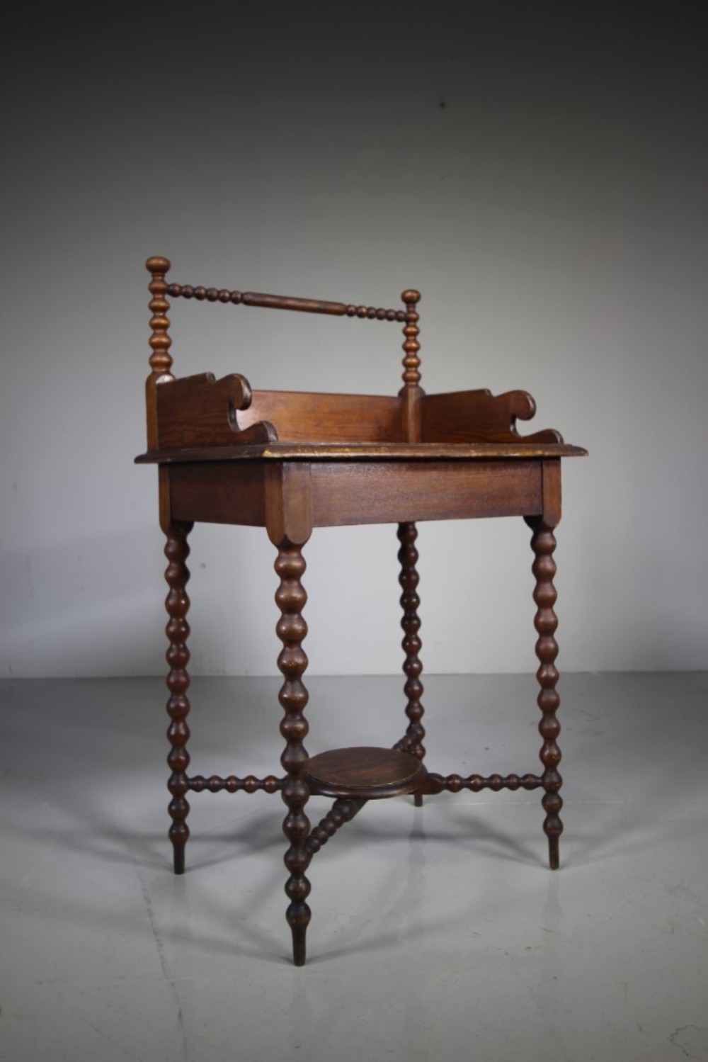 

Lovely English 19th Century Bobbin Turned Antique Side Table
