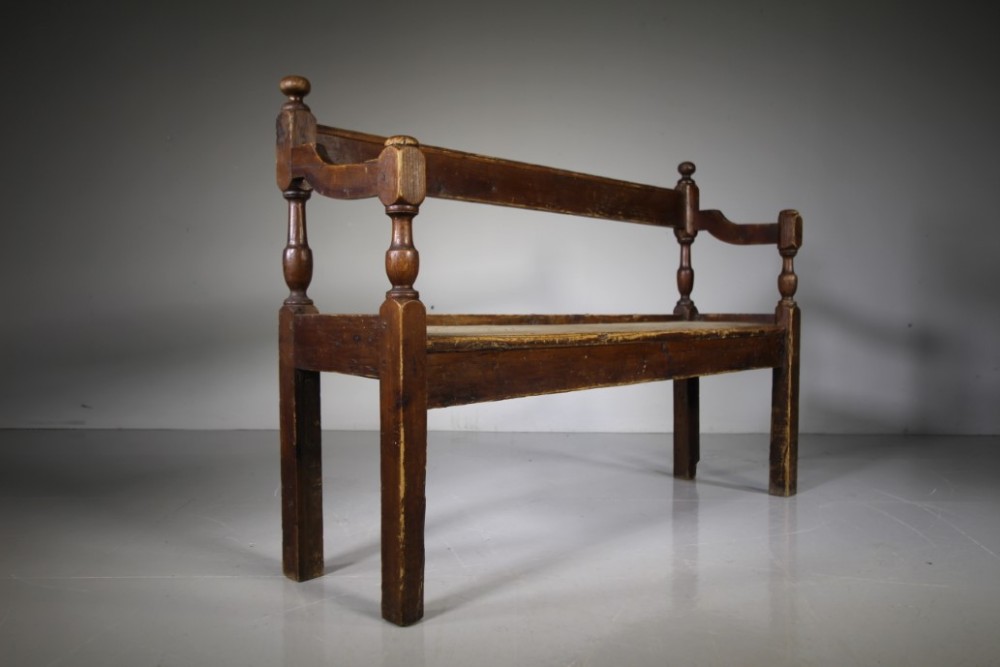 18th Century Antique Pine Bench Seat