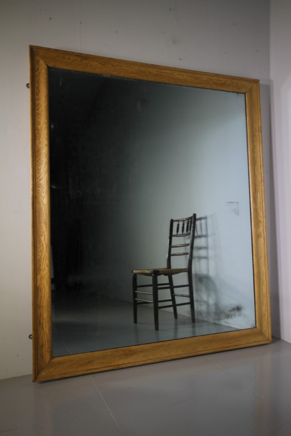 Fabulous Large English 19th Century Antique Oak Outfitters Mirror
