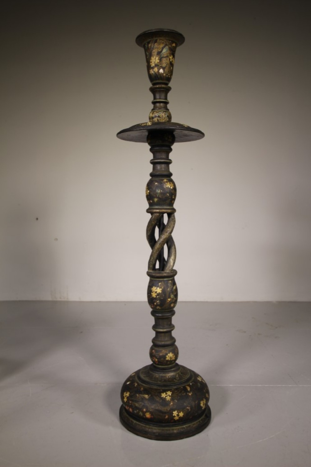 
Beautiful Very Large Antique Kashmiri Lamp -Signed