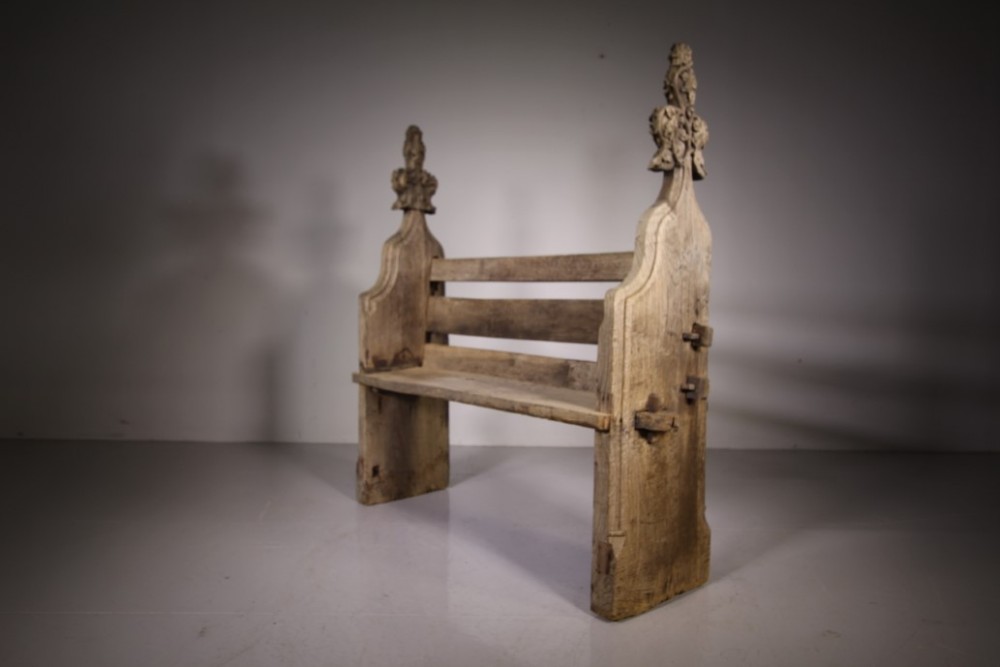 Stunning English Mediaeval Early Antique Oak Bench Seat