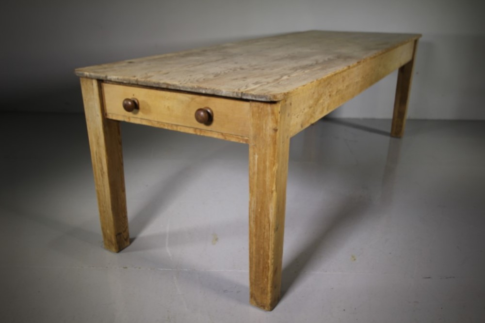 
Large English 19th Century Antique Pine Farmhouse Dining Table
