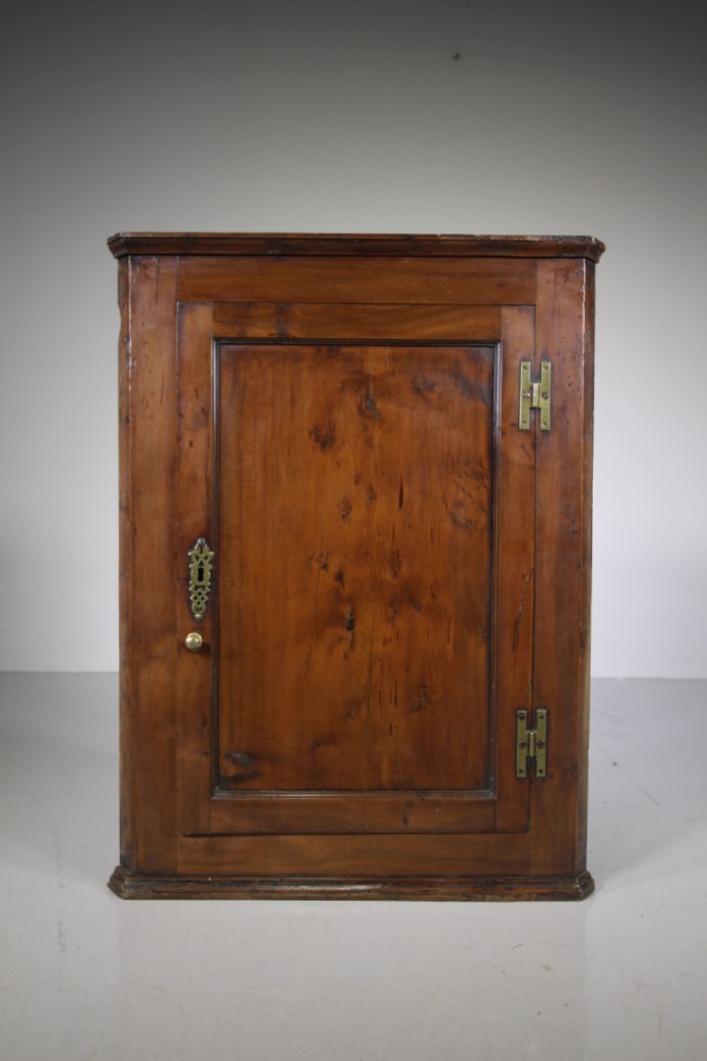 18th Century Antique Yew Wood Wall Cupboard